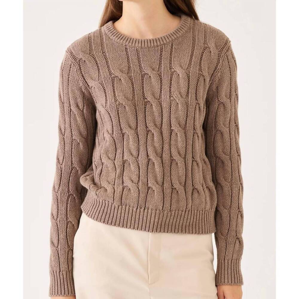 NEW DEMYLEE NEW YORK sloane crewneck sweater in heather brown